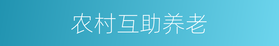 农村互助养老的同义词