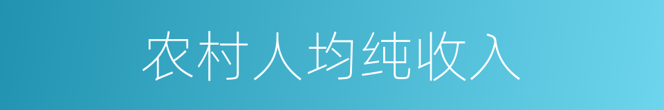 农村人均纯收入的同义词