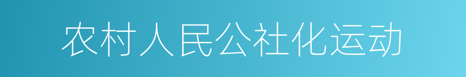 农村人民公社化运动的同义词