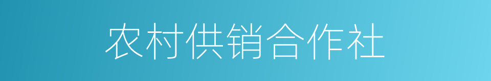 农村供销合作社的同义词