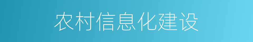 农村信息化建设的同义词