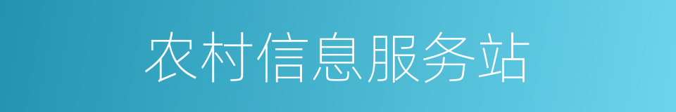 农村信息服务站的同义词