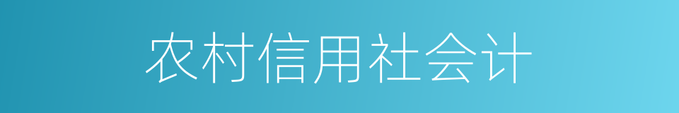 农村信用社会计的同义词