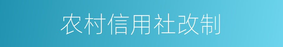 农村信用社改制的同义词