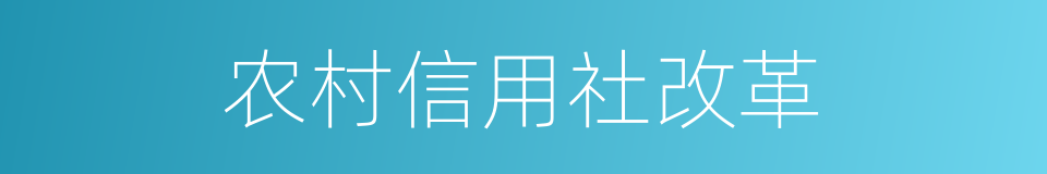 农村信用社改革的同义词