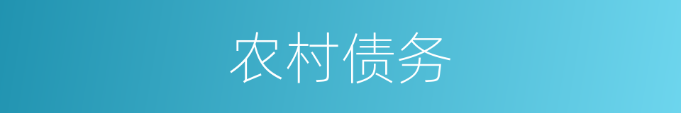 农村债务的同义词