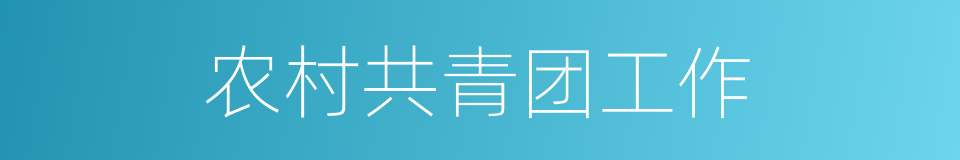 农村共青团工作的同义词