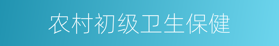 农村初级卫生保健的同义词