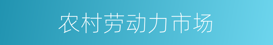 农村劳动力市场的同义词