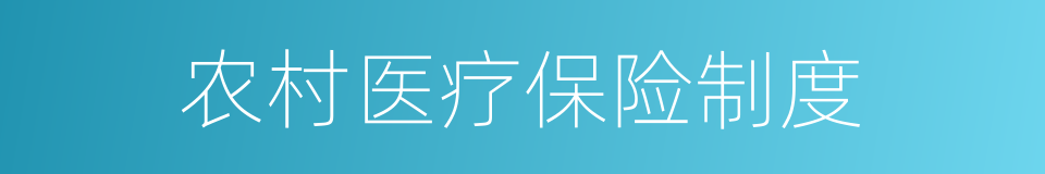 农村医疗保险制度的同义词