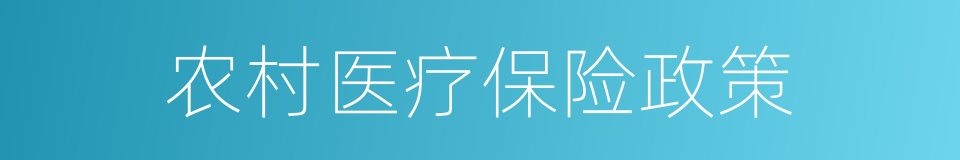 农村医疗保险政策的同义词