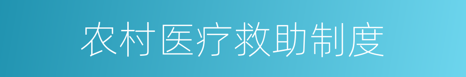 农村医疗救助制度的同义词