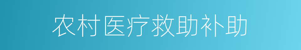 农村医疗救助补助的同义词