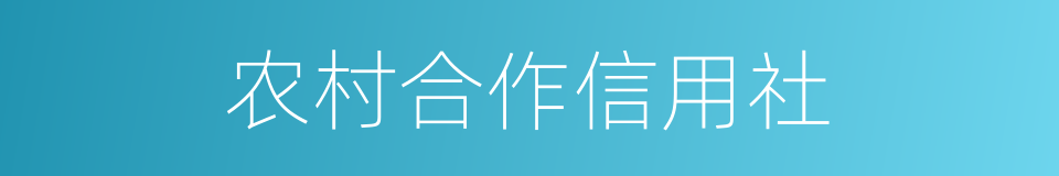 农村合作信用社的同义词