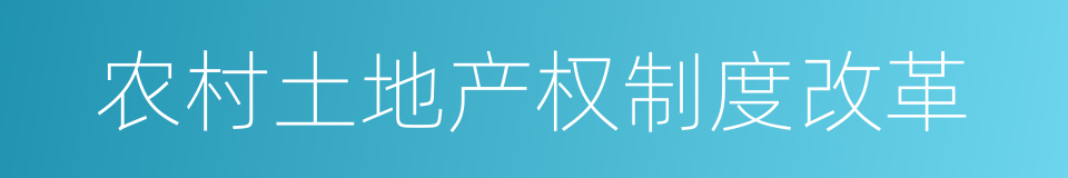 农村土地产权制度改革的同义词