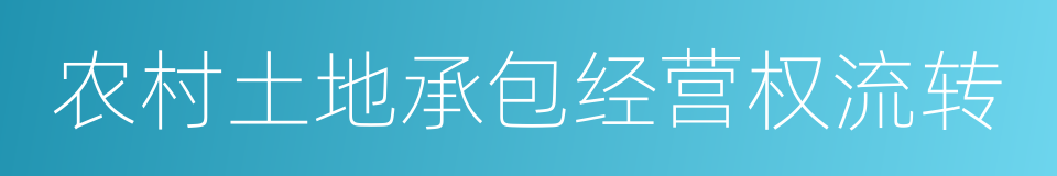 农村土地承包经营权流转的同义词