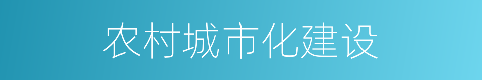 农村城市化建设的同义词