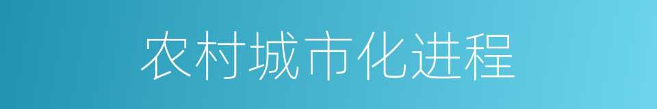农村城市化进程的同义词