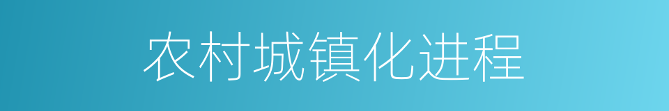 农村城镇化进程的同义词