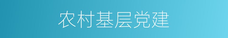 农村基层党建的同义词