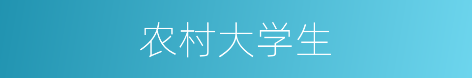 农村大学生的同义词