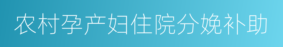农村孕产妇住院分娩补助的同义词