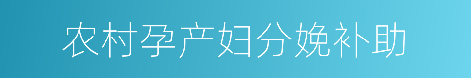 农村孕产妇分娩补助的同义词