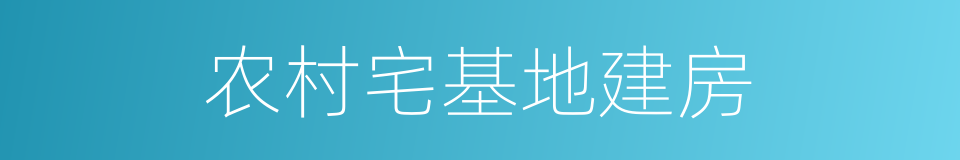 农村宅基地建房的同义词