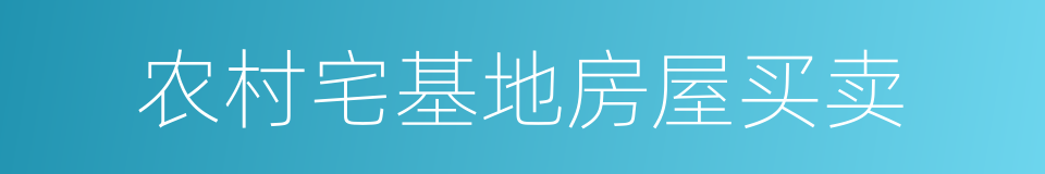 农村宅基地房屋买卖的同义词