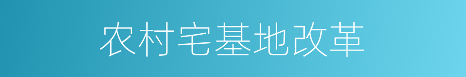 农村宅基地改革的同义词