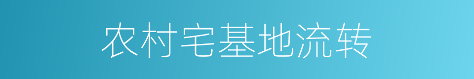 农村宅基地流转的同义词