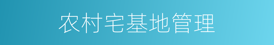 农村宅基地管理的同义词