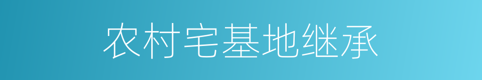 农村宅基地继承的同义词