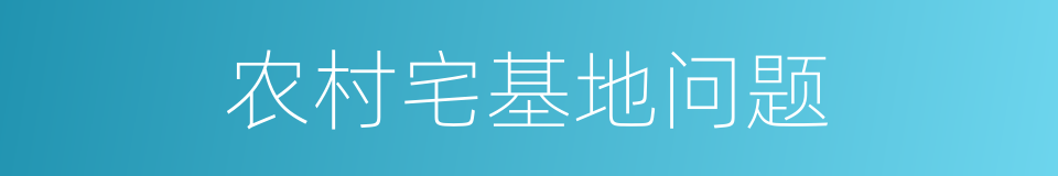 农村宅基地问题的同义词