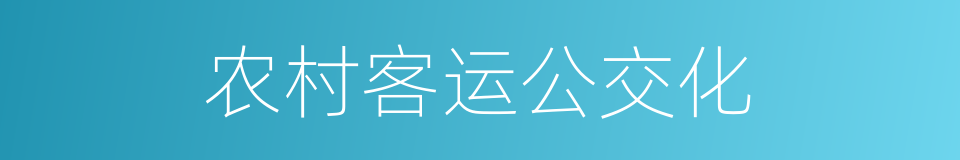 农村客运公交化的同义词