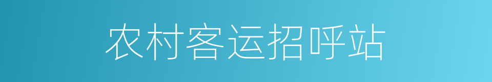 农村客运招呼站的同义词