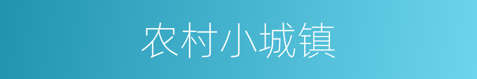 农村小城镇的同义词