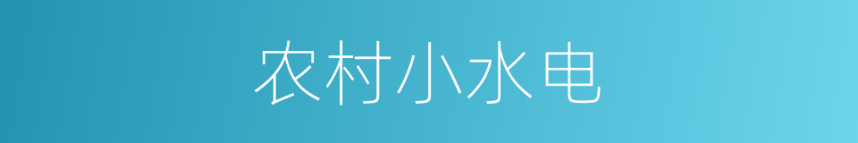 农村小水电的同义词