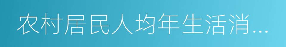 农村居民人均年生活消费支出的同义词