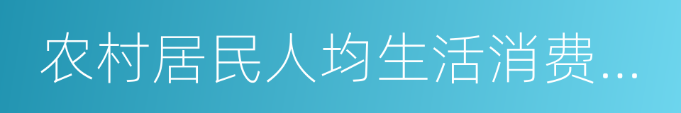 农村居民人均生活消费支出的同义词