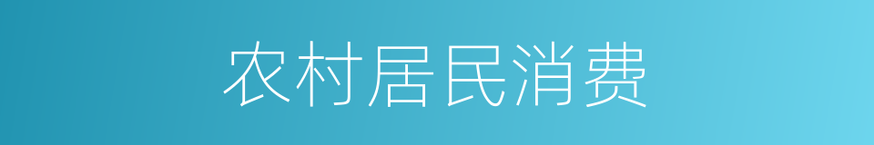 农村居民消费的同义词