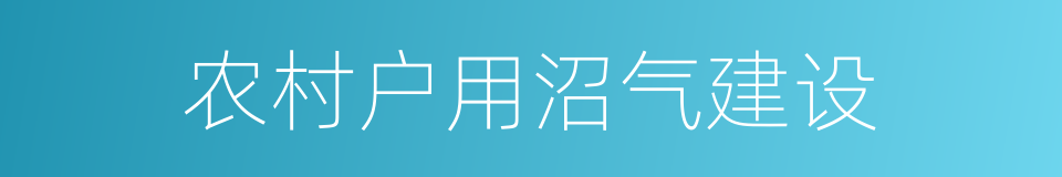 农村户用沼气建设的同义词