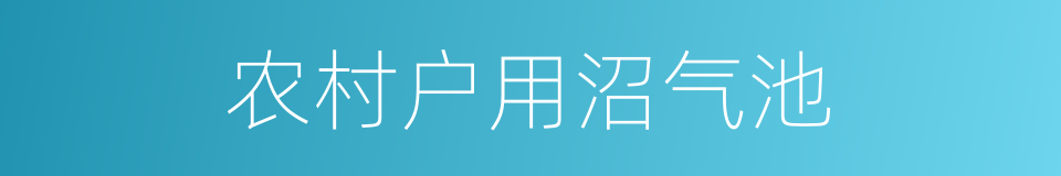 农村户用沼气池的同义词