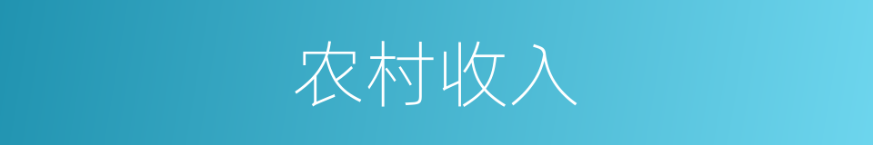 农村收入的同义词