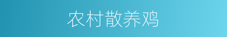 农村散养鸡的同义词