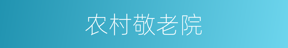 农村敬老院的同义词