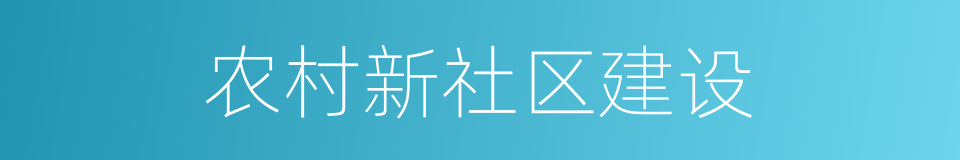 农村新社区建设的同义词