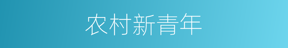 农村新青年的同义词