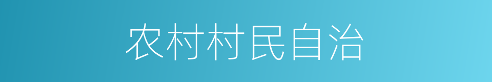 农村村民自治的同义词