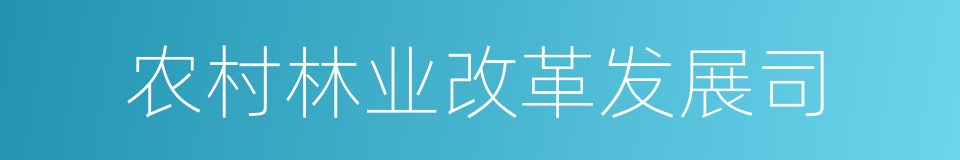 农村林业改革发展司的同义词